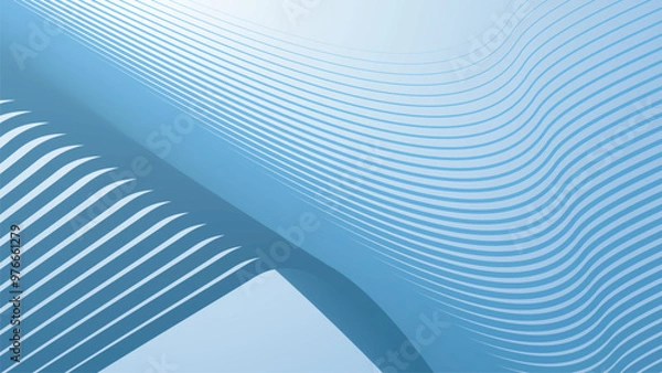 Fototapeta Baby Blue abstract background with stripes curve lines for backdrop or presentation