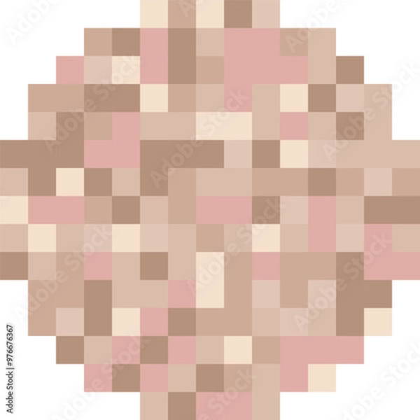 Fototapeta Pixelated skin nude tone censorship bar in circle shape. Ideal for use in content moderation, video production, and social media graphics.