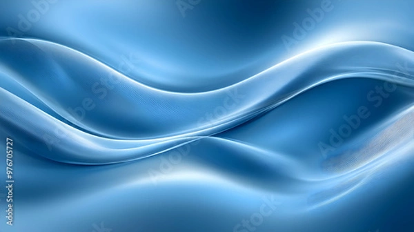 Fototapeta Abstract Blue Waves Flow Gracefully Across a Soft Background