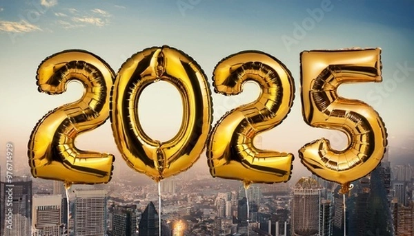 Obraz Write Welcome happy new year 2025 on balloons
