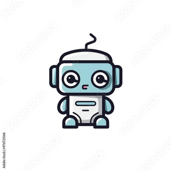 Fototapeta cartoon robot transparent background