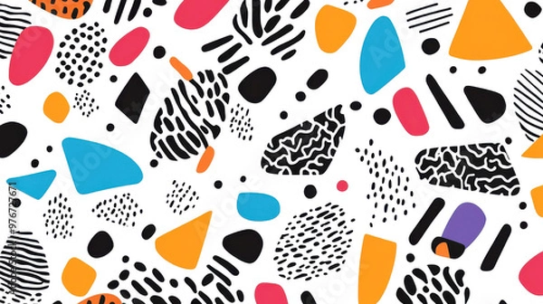 Fototapeta Explore dynamic patterns for cheerleading uniforms, blending vibrant geometrics, fluid shapes, and joyful ombr for a fresh look.