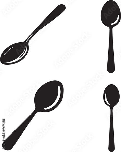 Obraz Spoon silhouette, Spoon icon, Spoon vector, 