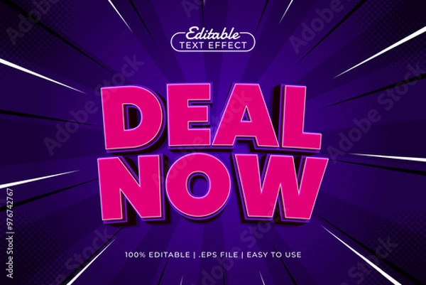 Fototapeta deal now editable text effect with a sale and discount text style