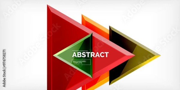 Fototapeta Triangle glass shapes geometric abstract background. Vector Illustration For Wallpaper, Banner, Background, Card, Book Illustration, landing page