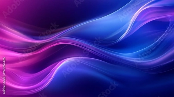 Fototapeta Abstract Background with Swirling Purple and Blue Waves