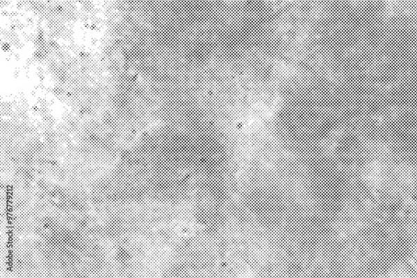 Fototapeta Black dots pattern effect. Halftone texture background.