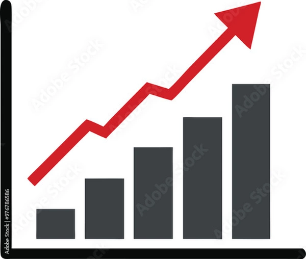 Fototapeta Bar Chart Vector Icon. Flat icon isolated on the white background. Editable EPS file. Vector illustration.