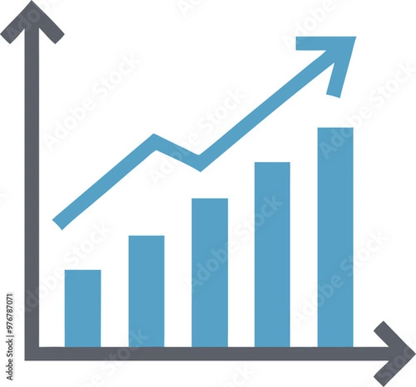 Fototapeta Bar Chart Vector Icon. Flat icon isolated on the white background. Editable EPS file. Vector illustration.