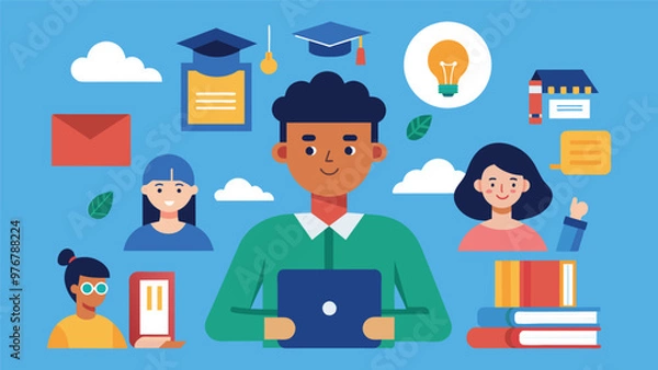 Obraz Educational and self development concept illustration