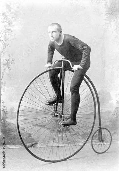 Obraz Vintage portret rowerzysty William Martin na Boneshaker