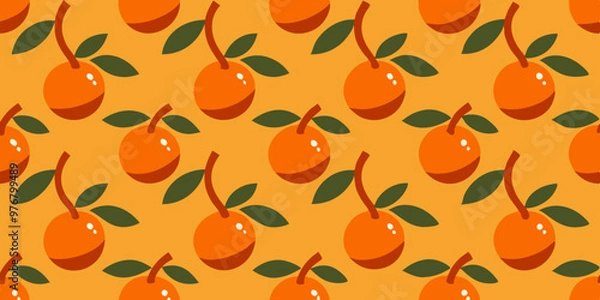 Fototapeta orange seamless pattern textile vector	