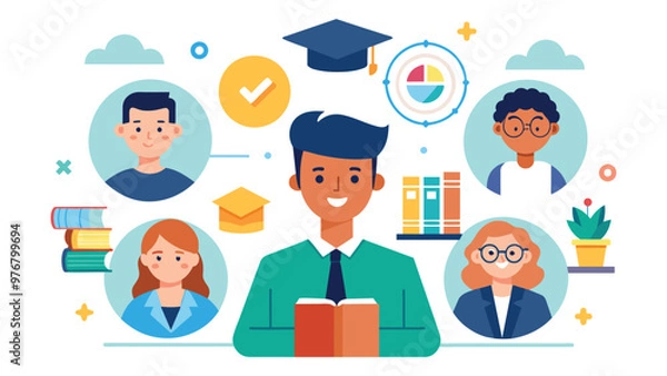 Fototapeta Educational and self development concept illustration