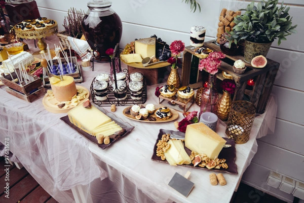 Obraz Wedding festive decorations cheese board
