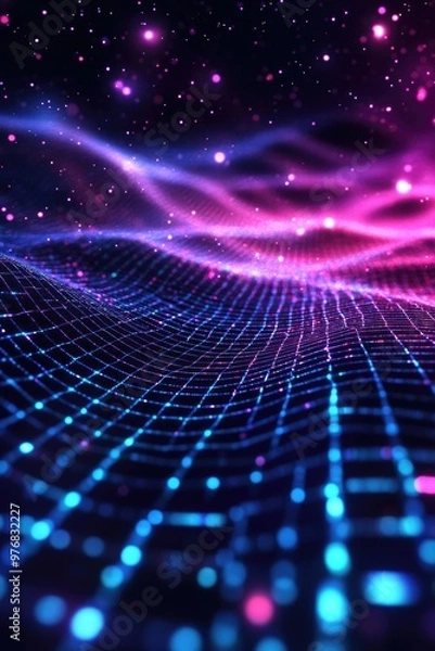 Fototapeta Computer Screen with Glowing Lights