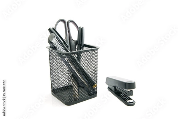 Obraz black office stationery