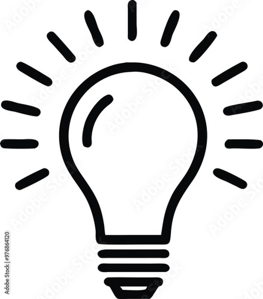 Fototapeta Light bulb icon. light lamp. Vector illustration