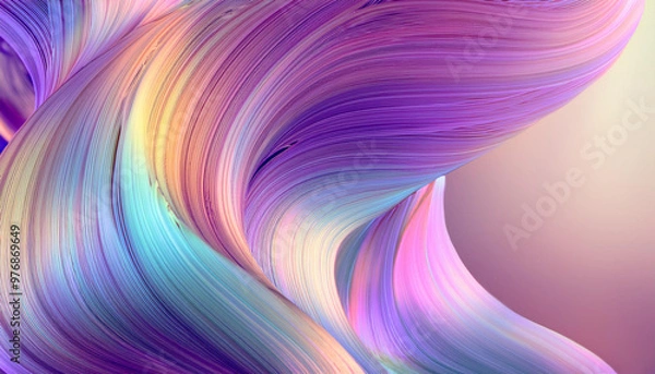 Obraz 柔らかくて繊細な「ウエーブ」をモチーフにしたグラフィック素材、広告素材、