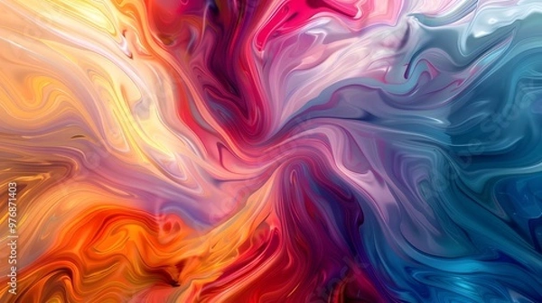 Fototapeta Vibrant Color Swirls: A vibrant abstract background with swirling colors and fluid patterns, evoking a sense of motion and energy. 
