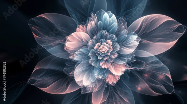 Fototapeta Translucent Petals in Gradient Flower Formation