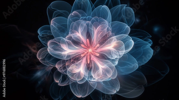 Fototapeta Translucent Petals in Gradient Flower Formation