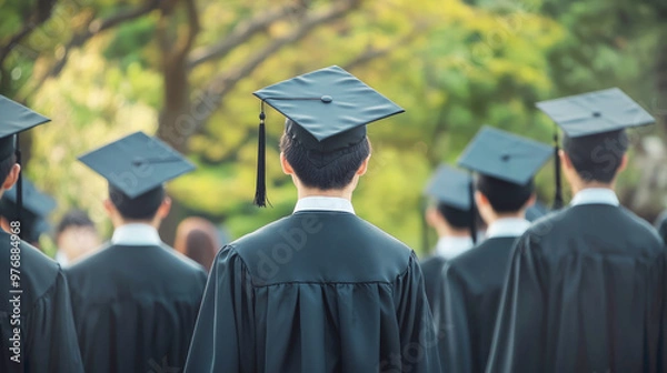 Fototapeta College or University Graduates in Academic Gowns