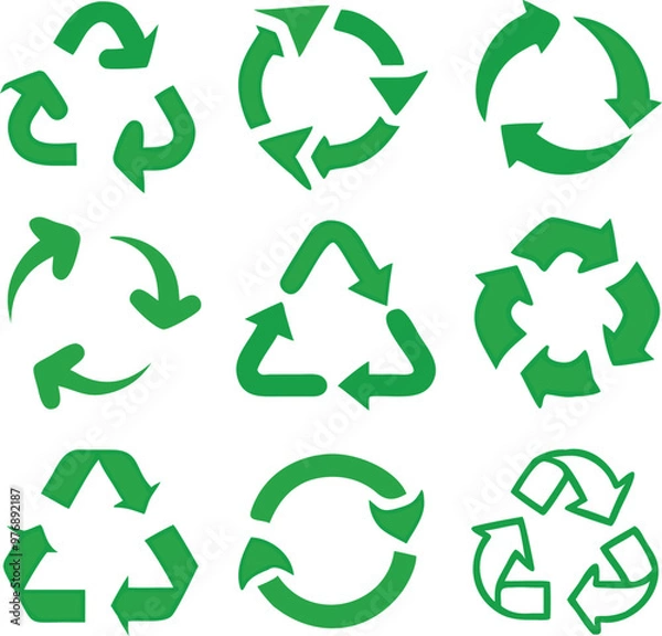 Fototapeta Recycling icon collection. Vector 