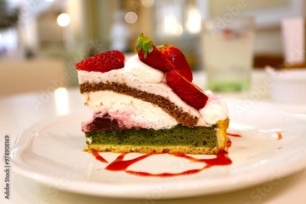 Obraz イチゴの乗ったケーキ