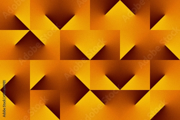 Fototapeta An abstract geometric pattern with radiant, grainy textures and smooth color gradation forming a seamless, bright, and colorful triangle mosaic