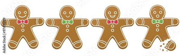 Fototapeta Four gingerbread men