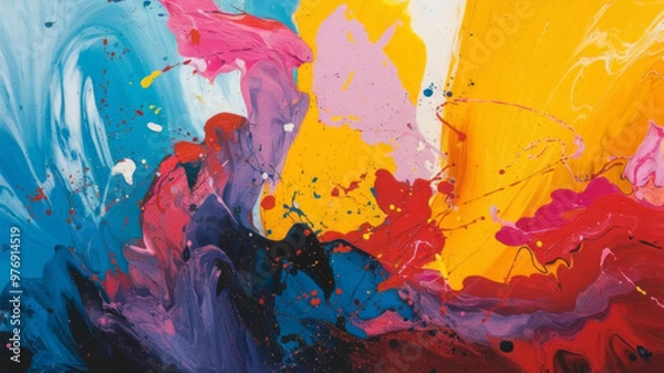 Obraz Bright colorful hand painted simple abstraction, vivid colors