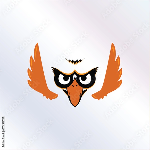 Fototapeta Eagle Head With Wings Logo
