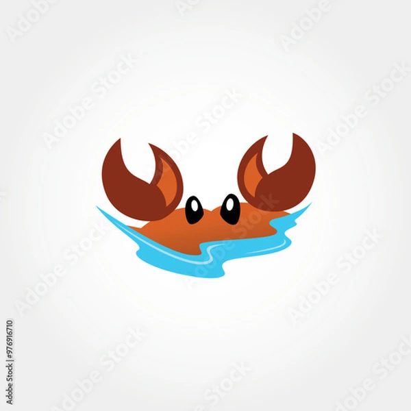 Fototapeta Crab Logo Template