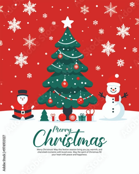 Fototapeta Merry Christmas social media post banner template