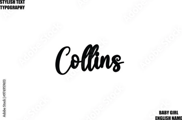 Obraz Baby Girl Name Stylish Cursive Text Typography
