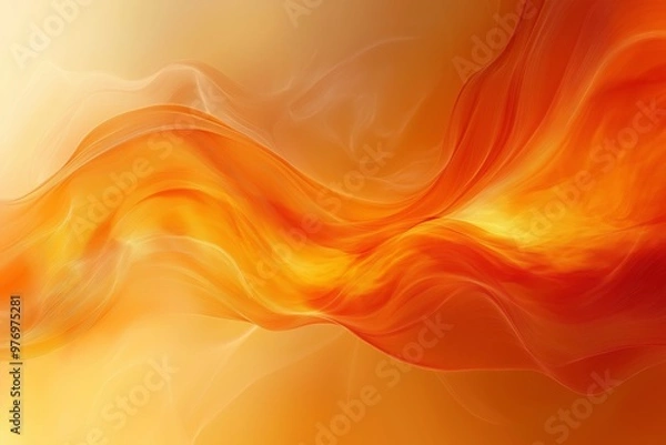 Fototapeta The orange wave is very long and has a lot of detail. It looks like it's made of fire