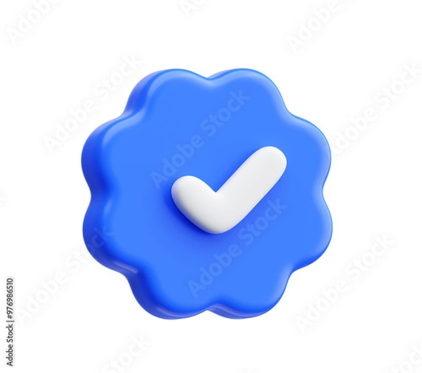 Fototapeta Verified icon 3d illustration background