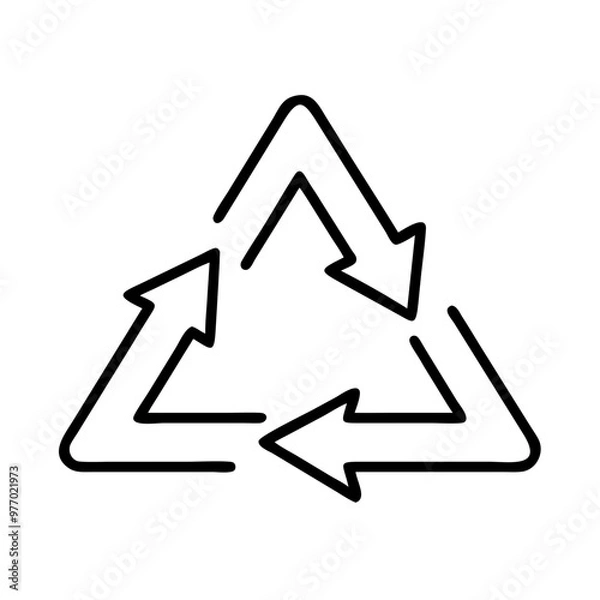 Fototapeta Recycling Symbol Outline with Arrows, Eco-Friendly Icon