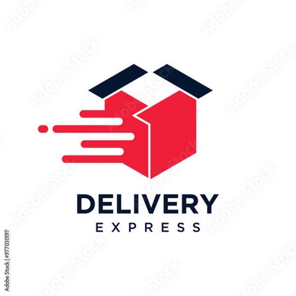 Fototapeta Delivery icon vector logo design with creative unique concept Premium Vector