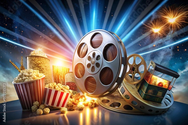 Fototapeta Movie and cinema. Generative AI