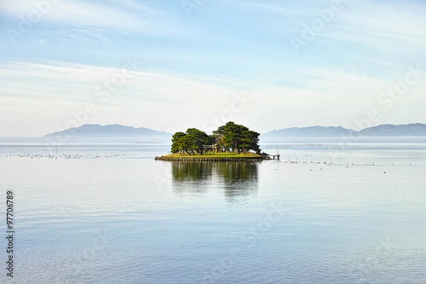 Obraz 霧が晴れた宍道湖　嫁ヶ島