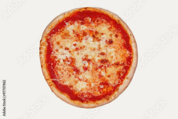 Obraz Pizza Margherita isolated on white background