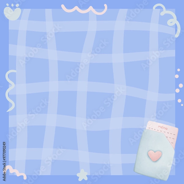 Fototapeta Cute plaid check pattern background with a student tool 