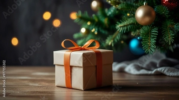 Fototapeta christmas tree with gift boxes