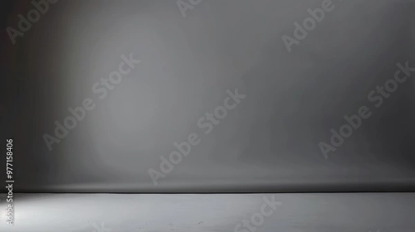 Fototapeta A gray background with a slight gradient and a visible crease at the bottom