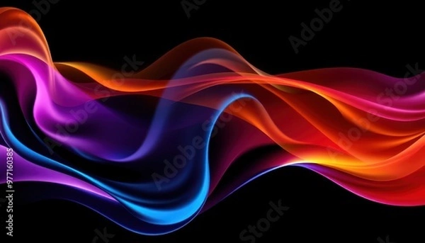 Fototapeta vibrant colorful smokes wave background
