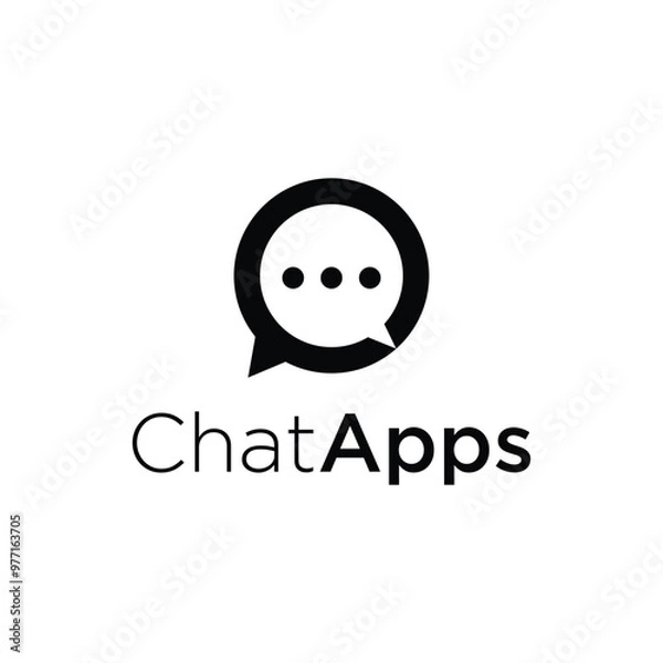 Fototapeta chat apps logo icon vector