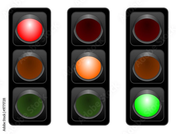 Fototapeta Signalling, traffic lights - vector