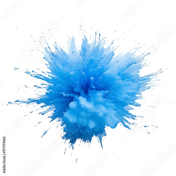 Obraz A vibrant blue splash captures the essence of creativity and energy, perfect for artistic projects and dynamic backgrounds.