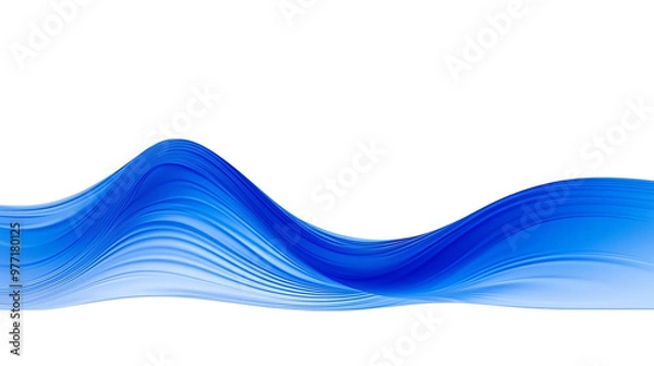 Obraz Abstract blue wave design, ideal for modern backgrounds, digital art, and creative projects looking for a touch of elegance.